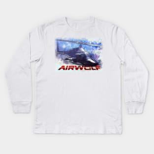 Sketchy Airwolf Kids Long Sleeve T-Shirt